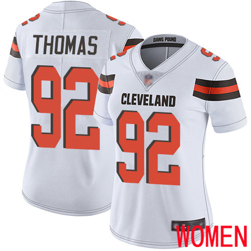 Cleveland Browns Chad Thomas Women White Limited Jersey #92 NFL Football Road Vapor Untouchable->women nfl jersey->Women Jersey